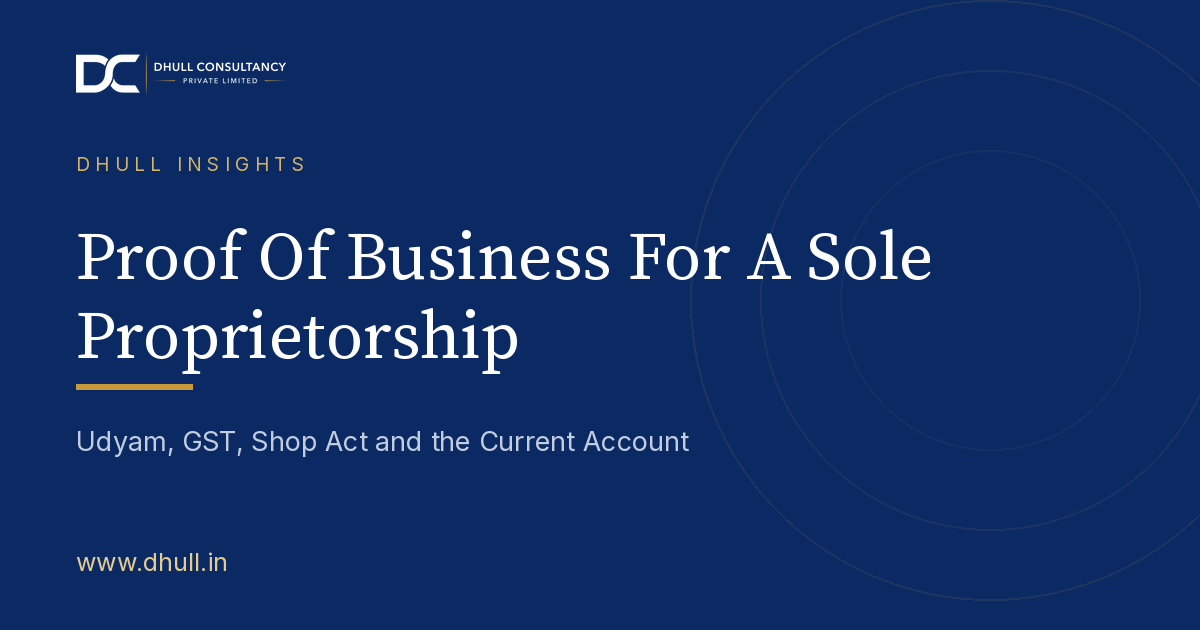 Proof Of Business For A Sole Proprietorship — Dhull Consultancy Private Limited
